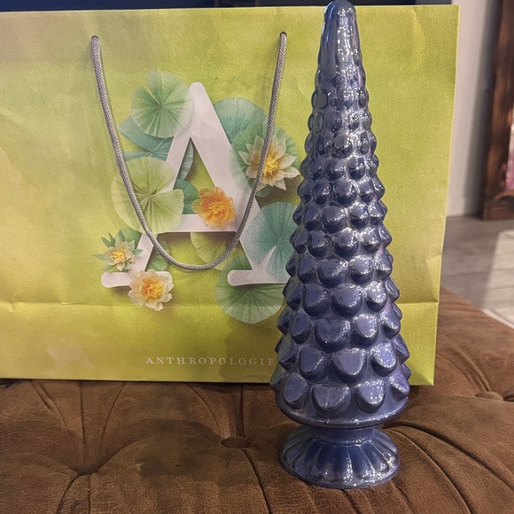 NEW Anthropologie Handblown Glass Tree in Cobalt, Medium - Picture 2 of 3